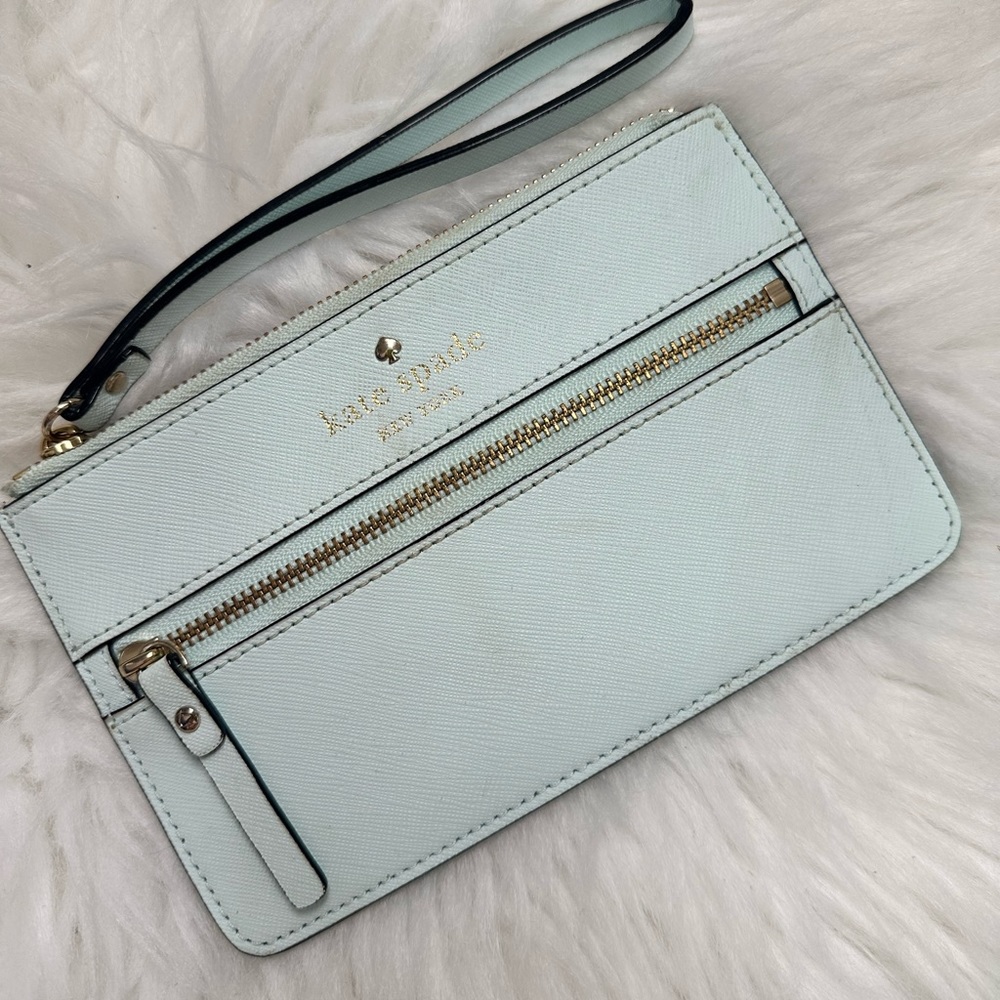 Kate Spade New York wristlet, light blue, used